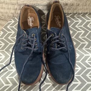 Boys Florsheim Navy  Blue Suede Oxfords size 12.5